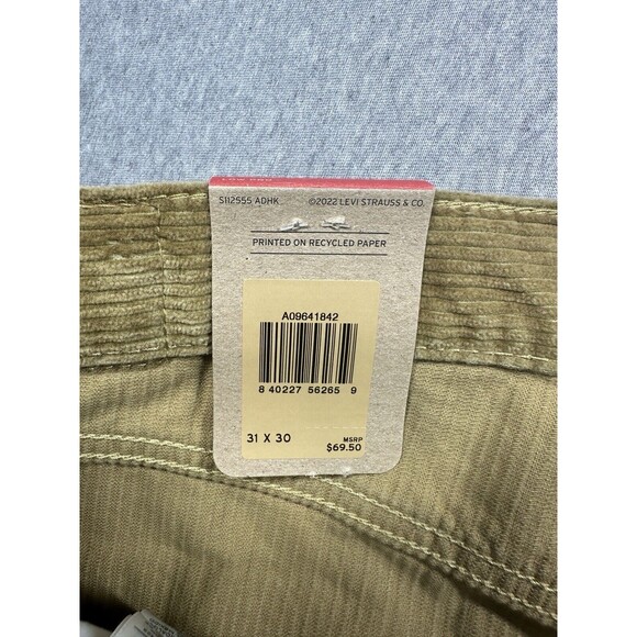 Levi's Low Pro Corduroy Pants  Women's Size 31x30 Gold Straight Leg Mid Rise NWT - Picture 3 of 8